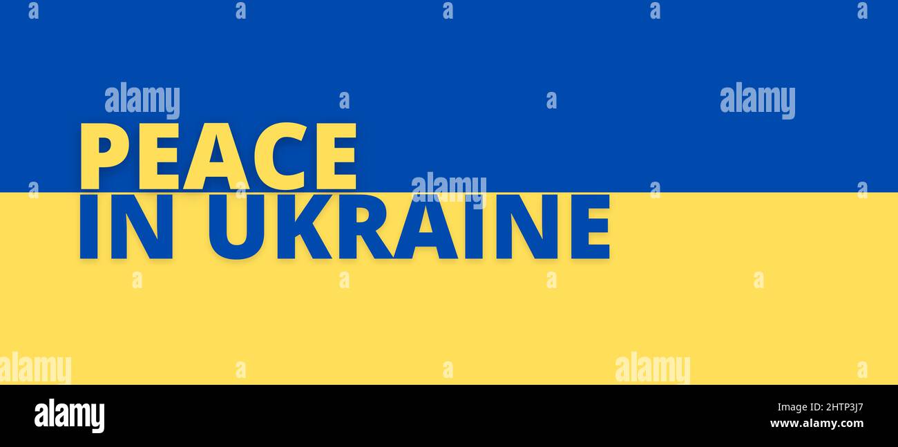 Illustrazione del conflitto Russia-Ucraina. Pace in Ucraina. Foto Stock