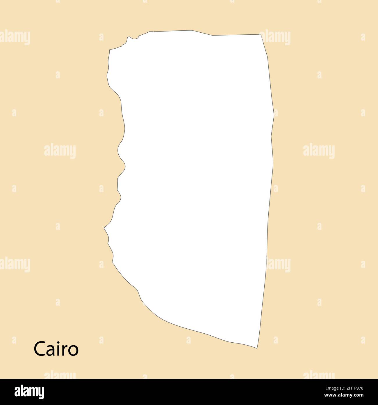 Mappa di alta qualità del Cairo è una regione dell'Egitto, con i confini dei distretti Illustrazione Vettoriale
