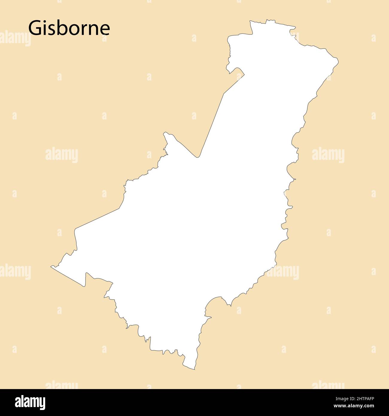 Carta di alta qualità di Gisborne è una regione della Nuova Zelanda, con i confini dei distretti Illustrazione Vettoriale
