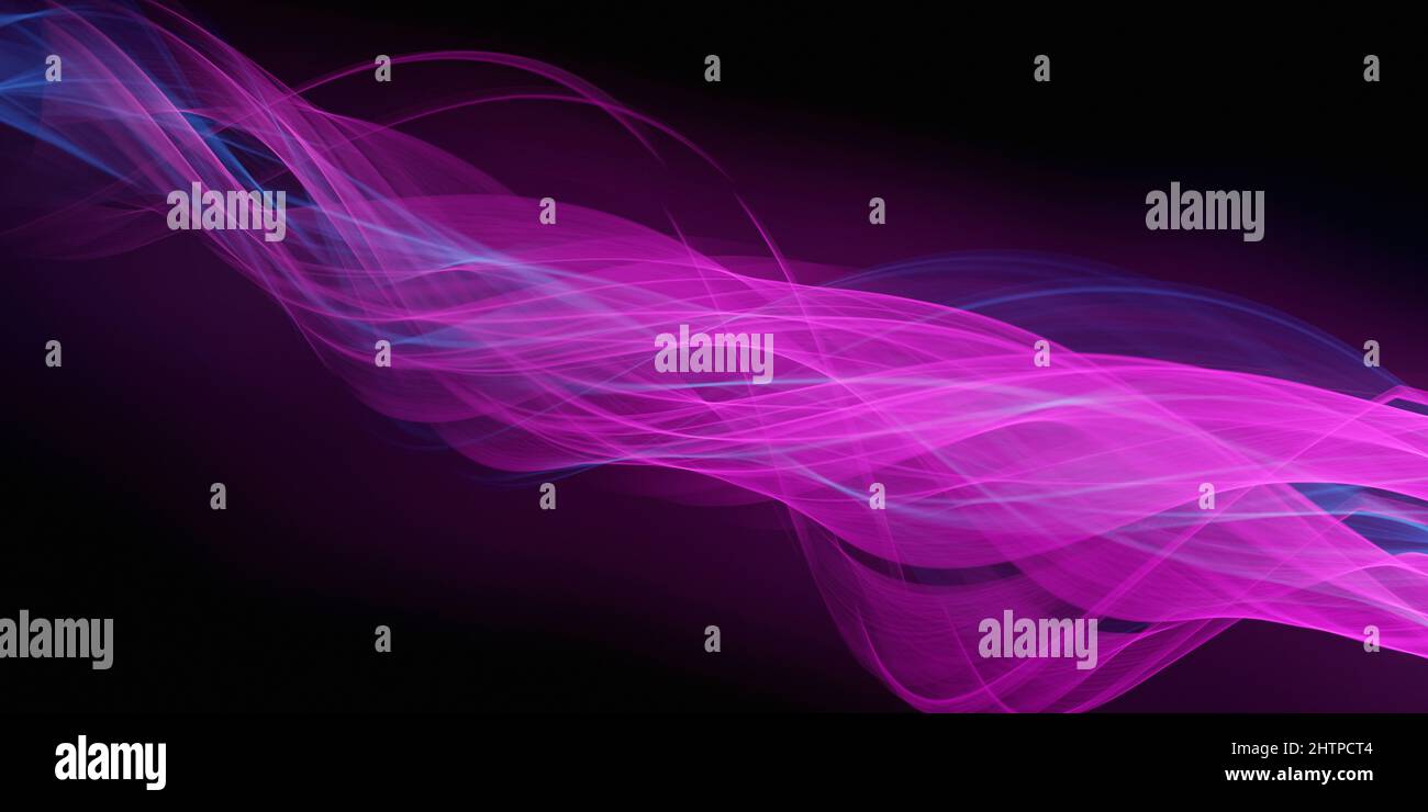 Linee scifi onde Cyber scuro viola colori Trend astratto sfondo Foto Stock