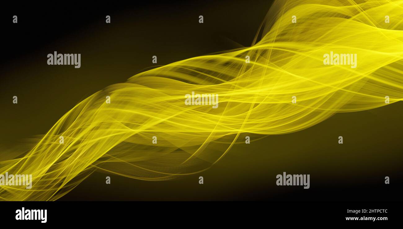 Linee scifi ondeggianti Cyber calme Verde colori astratto sfondo Foto Stock