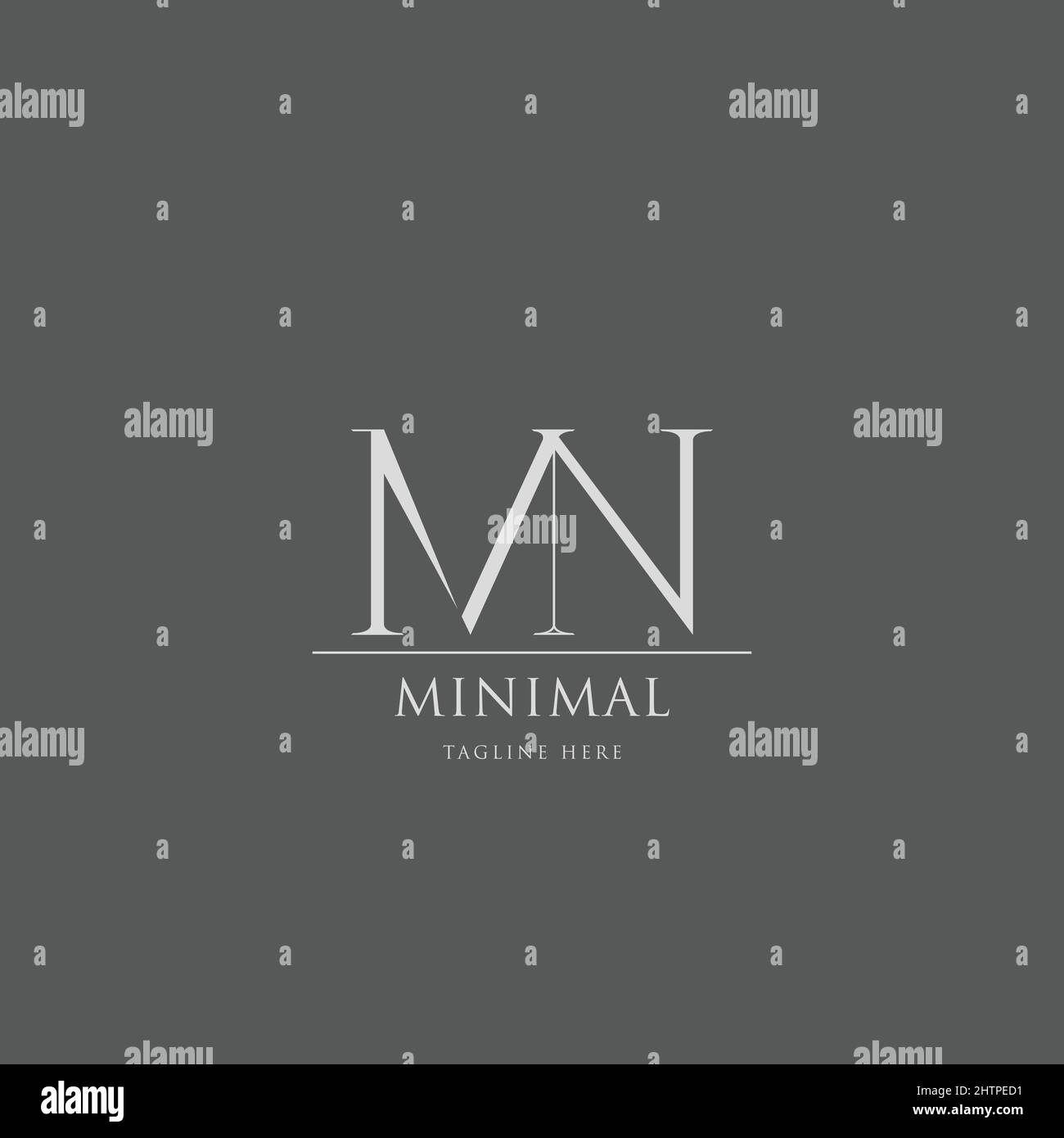 Modello di logo Creative Minimal Alphabet MN Icon. Illustrazione Vettoriale