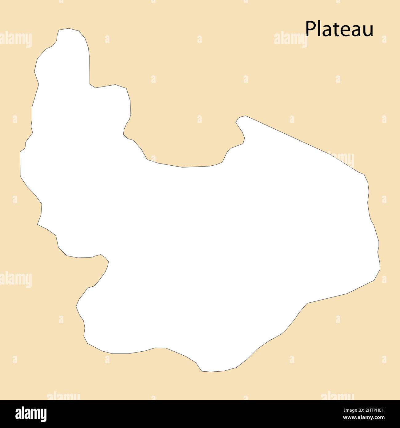 Carta di alta qualità di Plateau è una regione della Nigeria, con i confini dei distretti Illustrazione Vettoriale