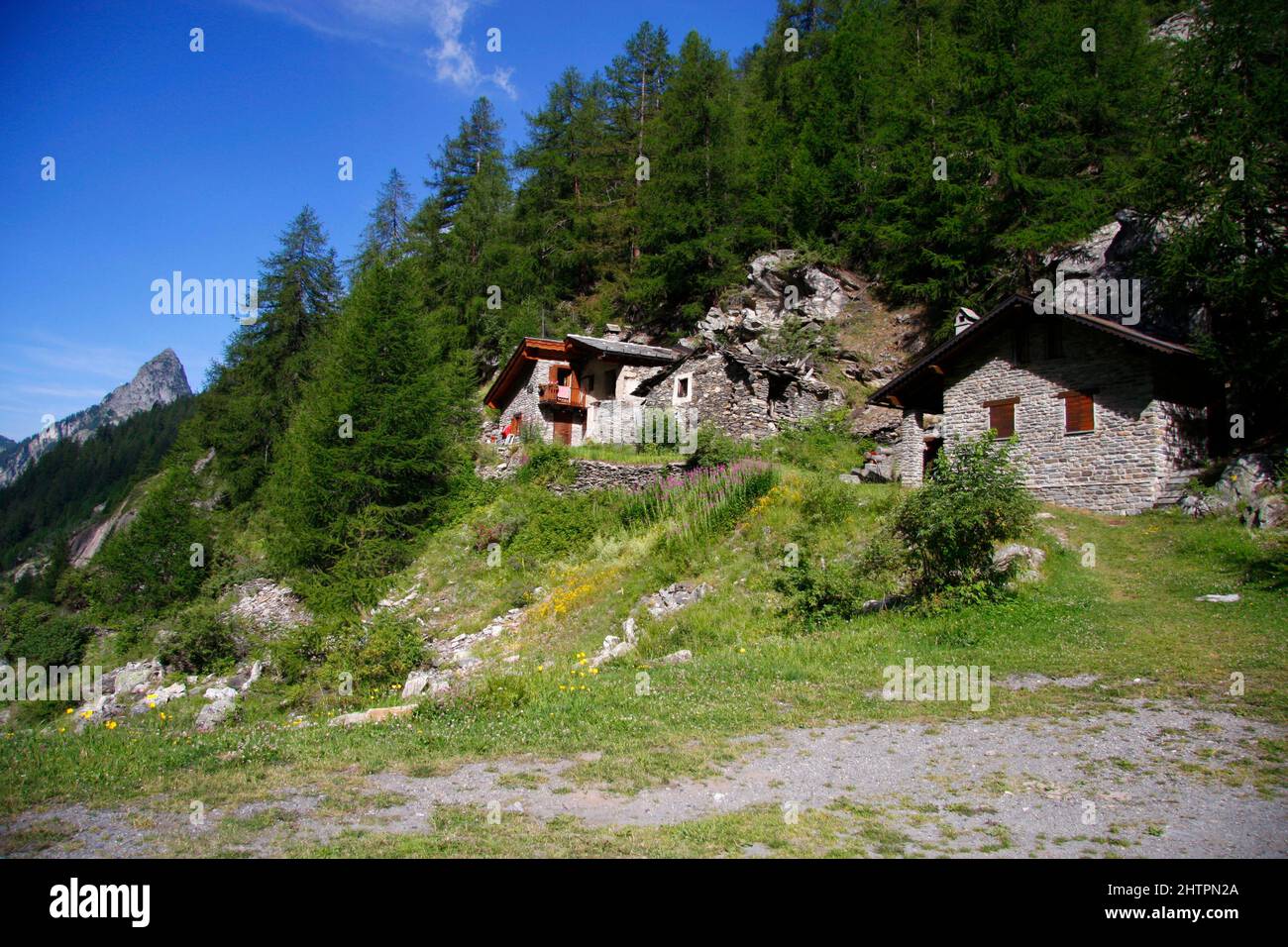 Impressionen: Hules, Val Ferret, Italien. Foto Stock