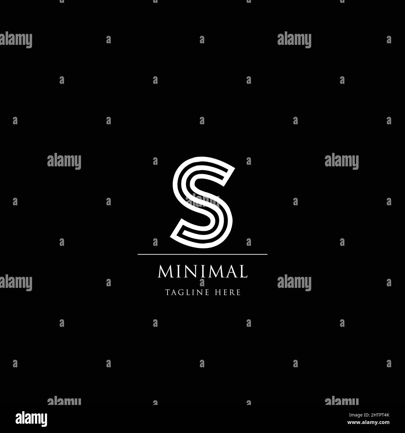 Modello vettoriale icona logo S astratto su sfondo nero. Illustrazione Vettoriale