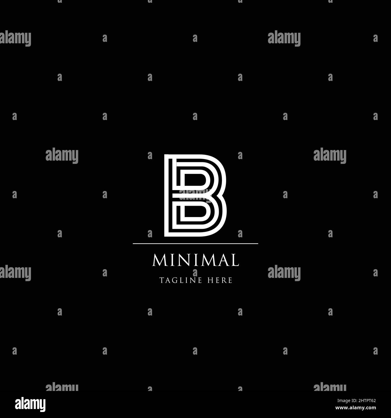 Modello vettoriale dell'icona del logo B astratto su sfondo nero. Illustrazione Vettoriale