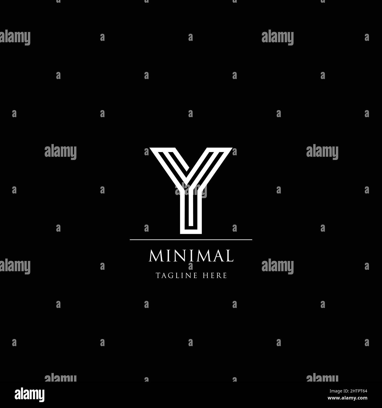 Modello vettoriale icona del logo Y astratto su sfondo nero. Illustrazione Vettoriale