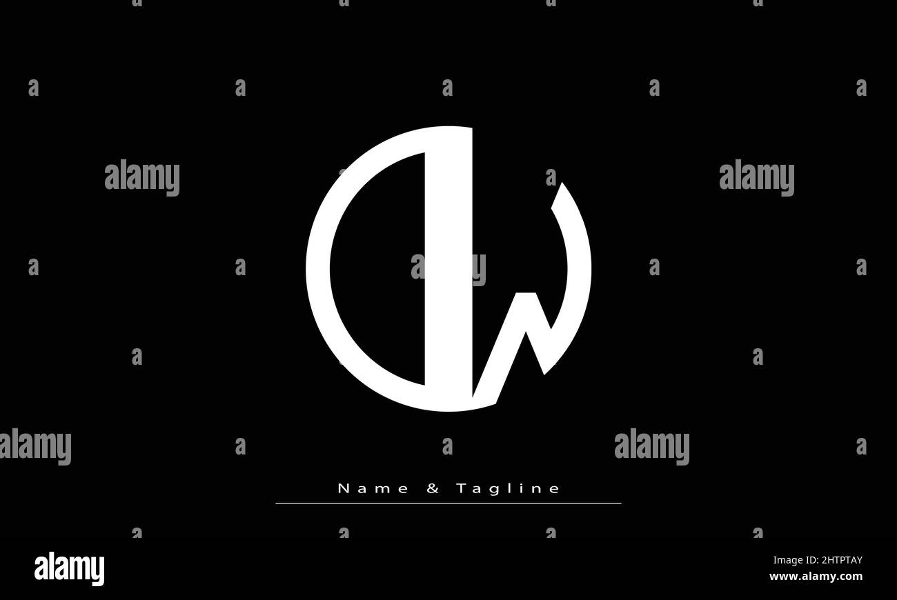 Lettere alfabetiche iniziali logo monogramma DW , WD Illustrazione Vettoriale