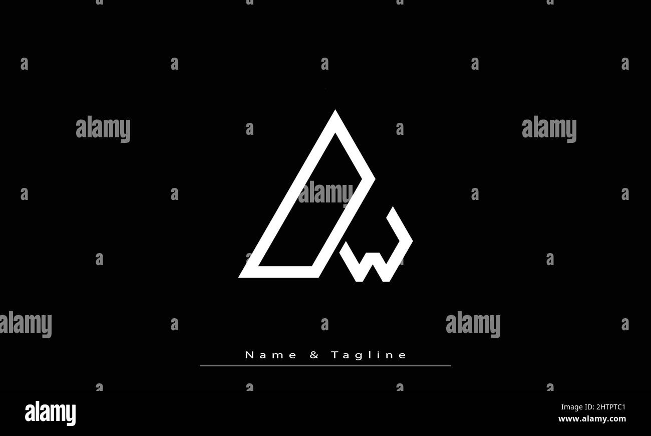 Lettere alfabetiche iniziali logo monogramma DW , WD Illustrazione Vettoriale