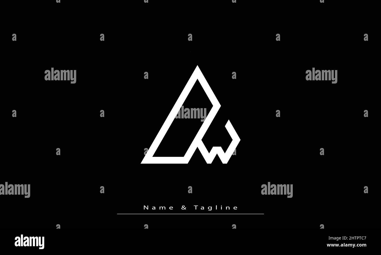 Lettere alfabetiche iniziali logo monogramma DW , WD Illustrazione Vettoriale