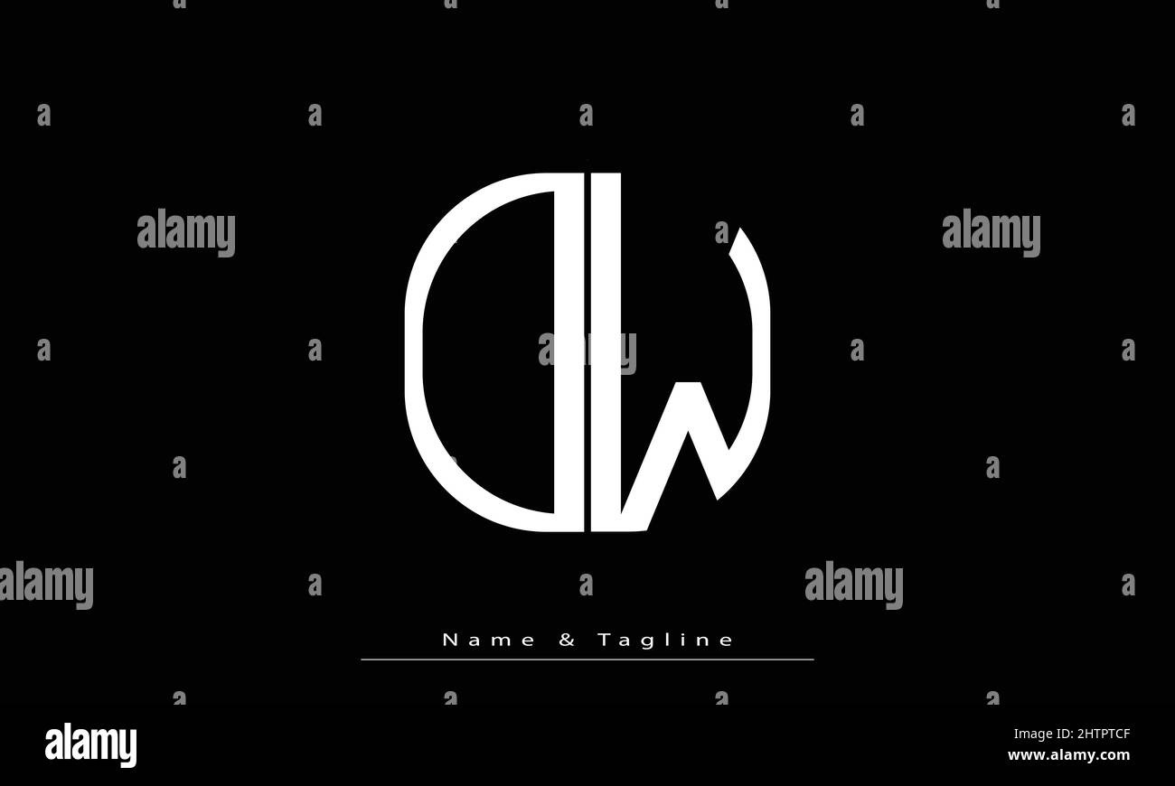 Lettere alfabetiche iniziali logo monogramma DW , WD Illustrazione Vettoriale