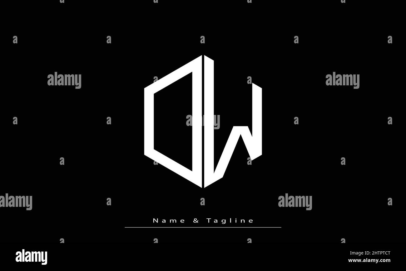 Lettere alfabetiche iniziali logo monogramma DW , WD Illustrazione Vettoriale