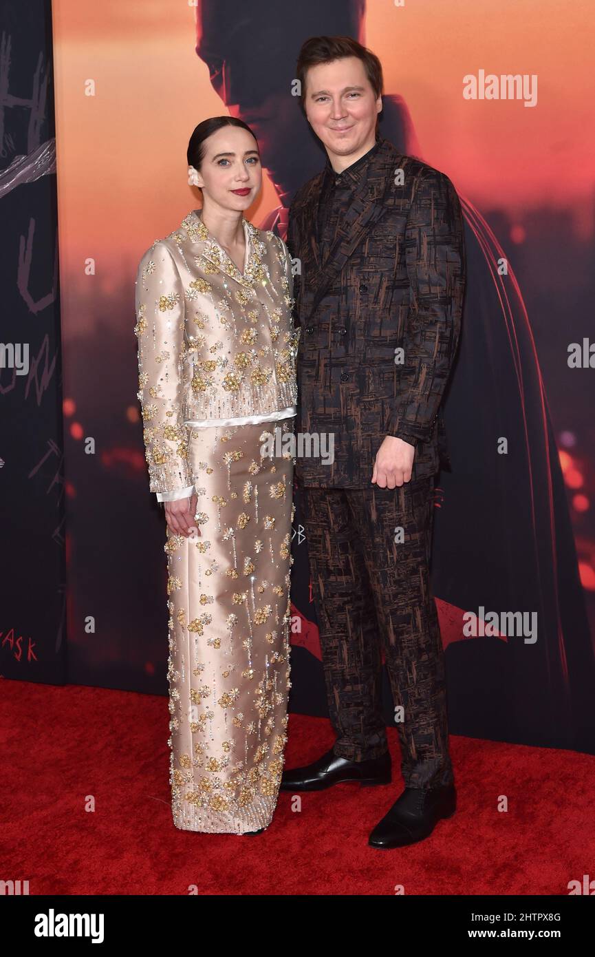 New York, NY, USA. 01st Mar 2022. Zoe Kazan e Paul Dano alla Batman World Premiere il 01 marzo 2022 a New York City. Credit: John Palmer/Media Punch/Alamy Live News Foto Stock