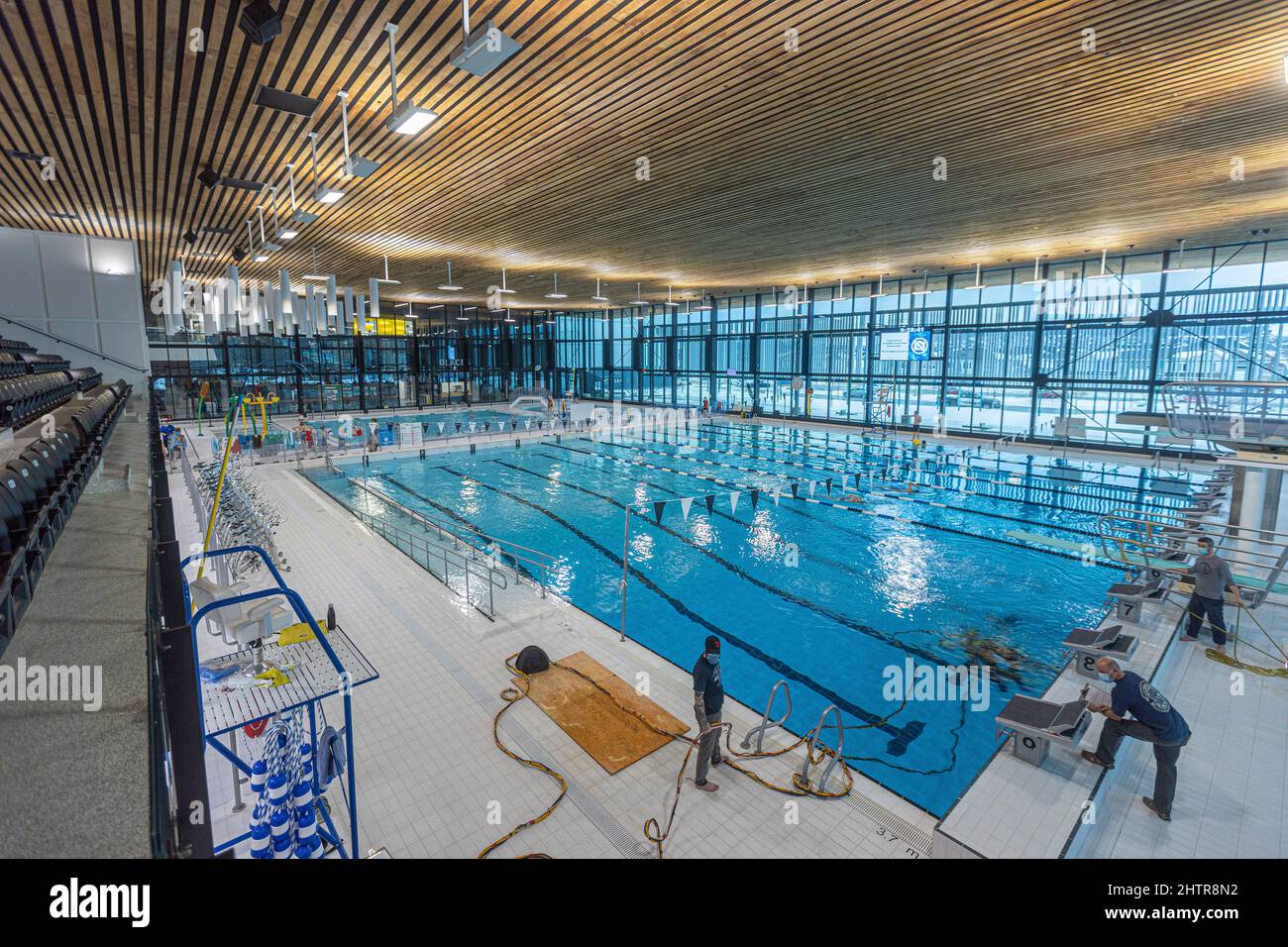 La piscina di Desjardins è raffigurata a Rimouski giovedì 17 febbraio 2022. Foto Stock