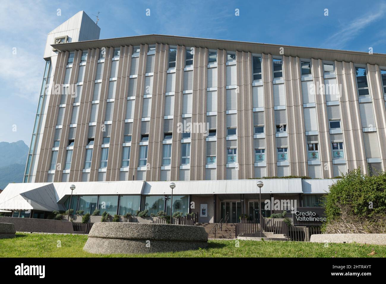 Credito Valtellinese, o Creval, ufficio Lecco. Importante banca italiana Foto Stock