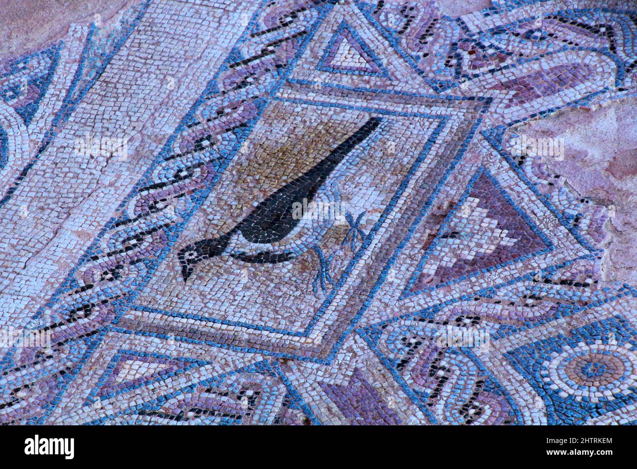 Mosaico del pavimento della Casa di Eustolio a Kourion, Cipro Foto Stock