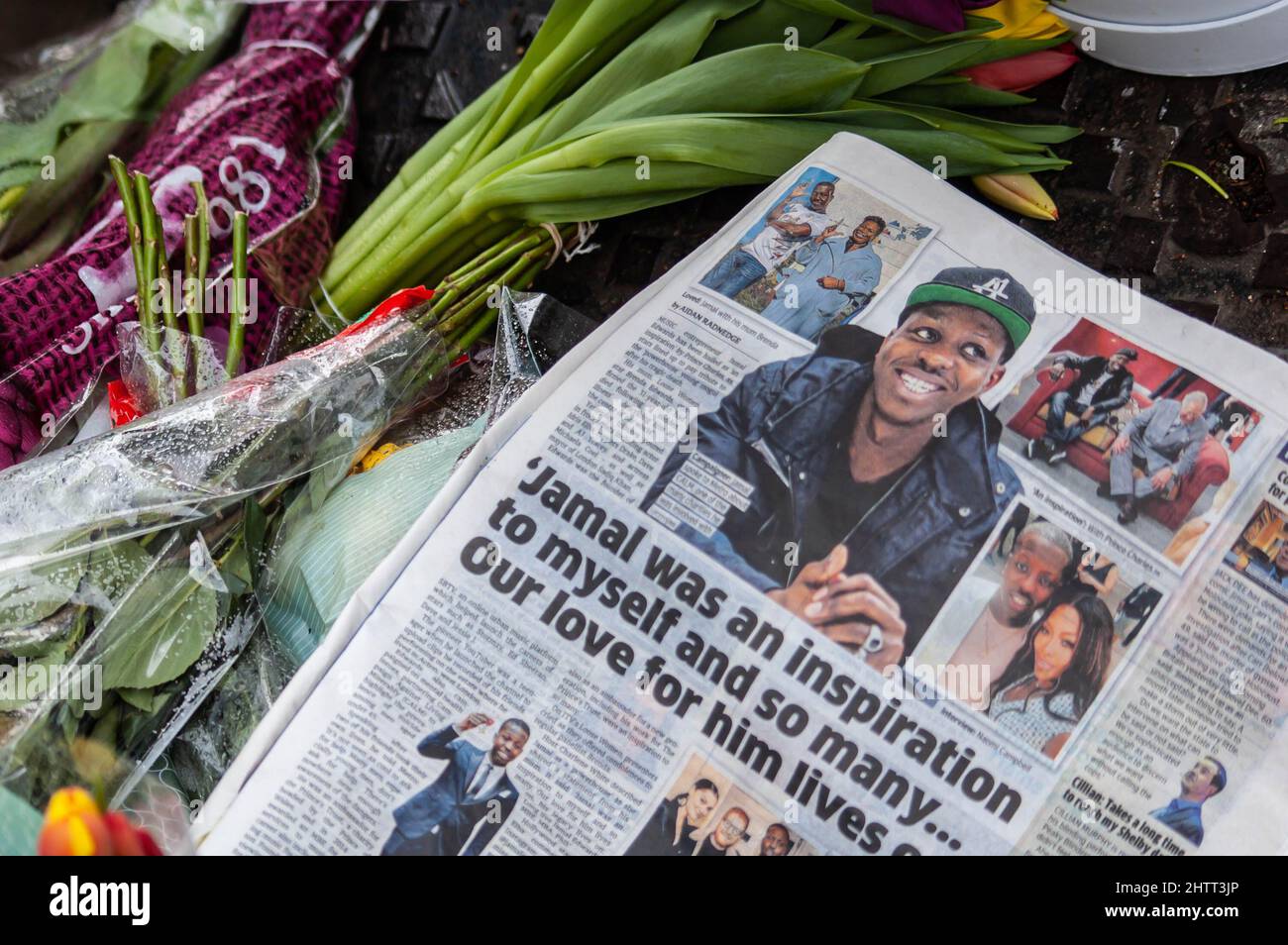 ACTON, LONDRA, INGHILTERRA- 22 febbraio 2022: Omaggi a Jamal Edwards che è morto inaspettatamente all'età di 31 anni Foto Stock