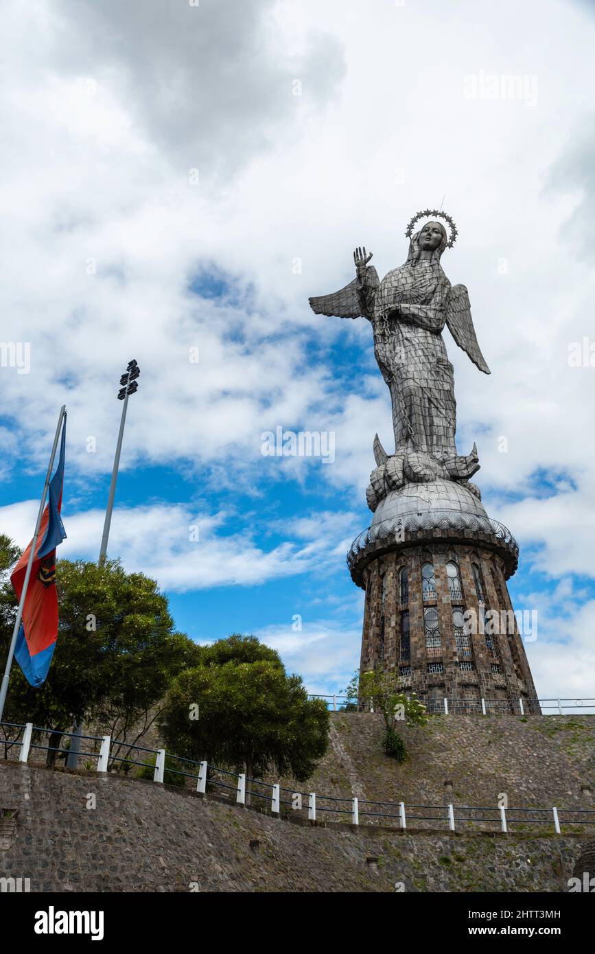Vista della Virgen de Panecillo; Quito, Ecuador. Foto Stock
