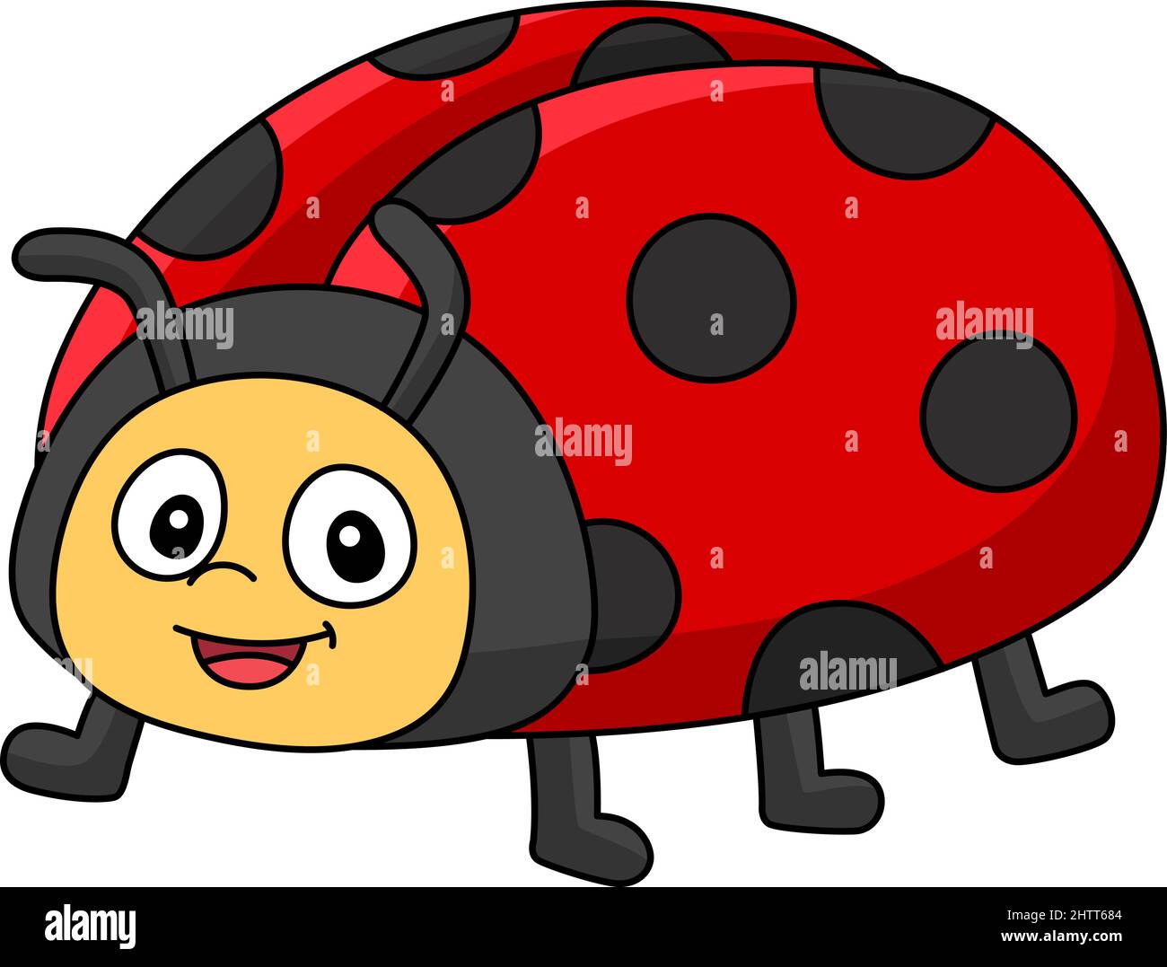 Illustrazione di Ladybug Cartoon Coloured Clipart Illustrazione Vettoriale