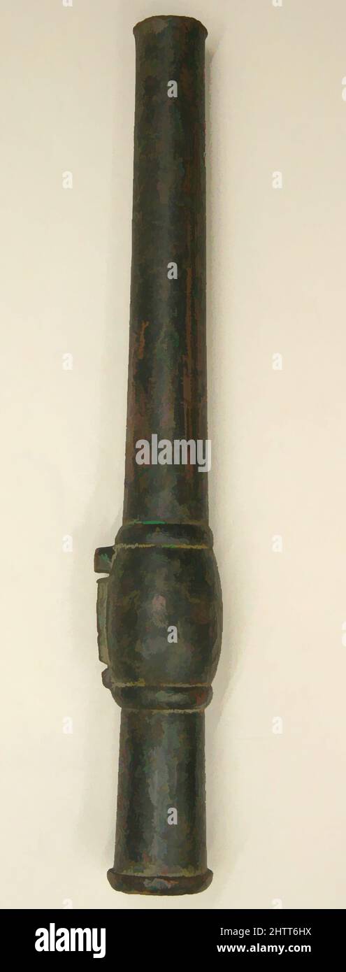 Arte ispirata a mano Cannon (Chong), datata 1424, cinese, Bronzo, L. 14 1/16 poll. (35,7 cm); Cal. .59 poll. (15 mm); peso 5 libbre 0,2 once (2273,6 g), armi da fuoco, opere classiche modernizzate da Artotop con un tuffo di modernità. Forme, colore e valore, impatto visivo accattivante sulle emozioni artistiche attraverso la libertà delle opere d'arte in modo contemporaneo. Un messaggio senza tempo che persegue una nuova direzione selvaggiamente creativa. Artisti che si rivolgono al supporto digitale e creano l'NFT Artotop Foto Stock