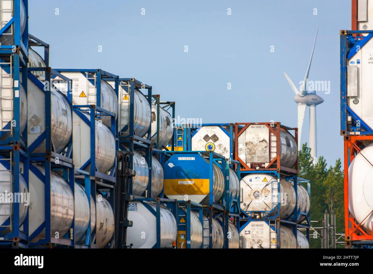 Serbatoi per container ISO a Rotterdam Foto Stock