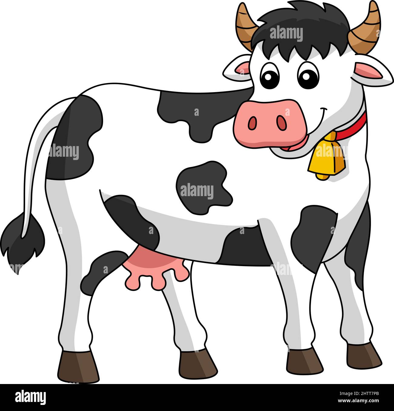 Illustrazione di Cow Cartoon Coloured Clipart Illustrazione Vettoriale