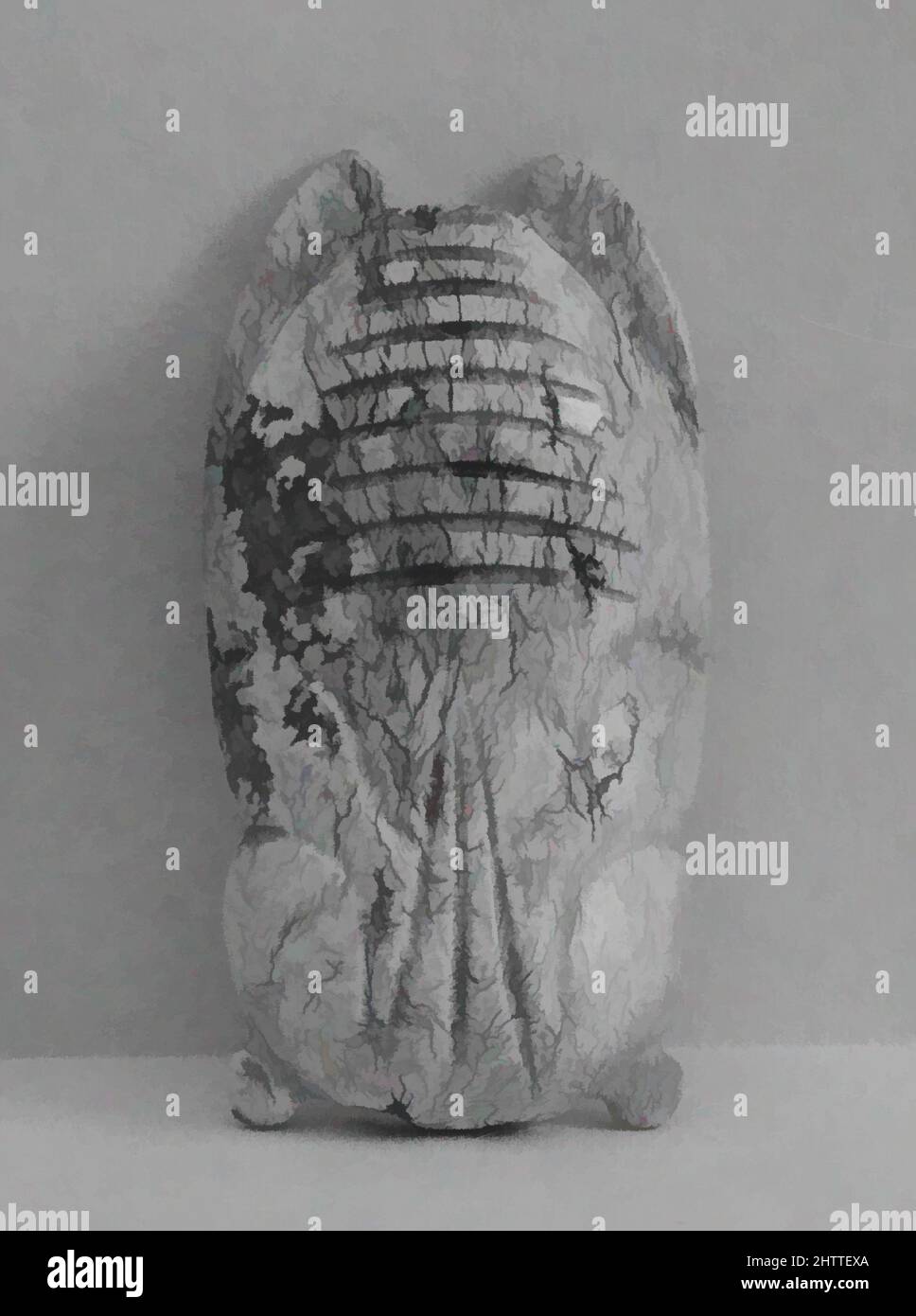 Arte ispirata da 蟬, Cicada, dinastia del tardo Qing (1644–1911), dalla fine del 19th all'inizio del 20th secolo, Cina, Giada (nefrite), H. 1 1/2 pollici. (3,8 cm); W. 13/16" (2,1 cm), Giada, opere classiche modernizzate da Artotop con un tuffo di modernità. Forme, colore e valore, impatto visivo accattivante sulle emozioni artistiche attraverso la libertà delle opere d'arte in modo contemporaneo. Un messaggio senza tempo che persegue una nuova direzione selvaggiamente creativa. Artisti che si rivolgono al supporto digitale e creano l'NFT Artotop Foto Stock