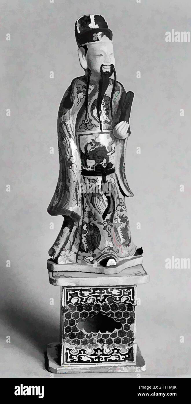 Figura mitologica, dinastia Qing (1644-1911), nel Periodo Qianlong (1736-95), Cina, porcellana, H. 14 1/2 in. (36,8 cm), Ceramica Foto Stock