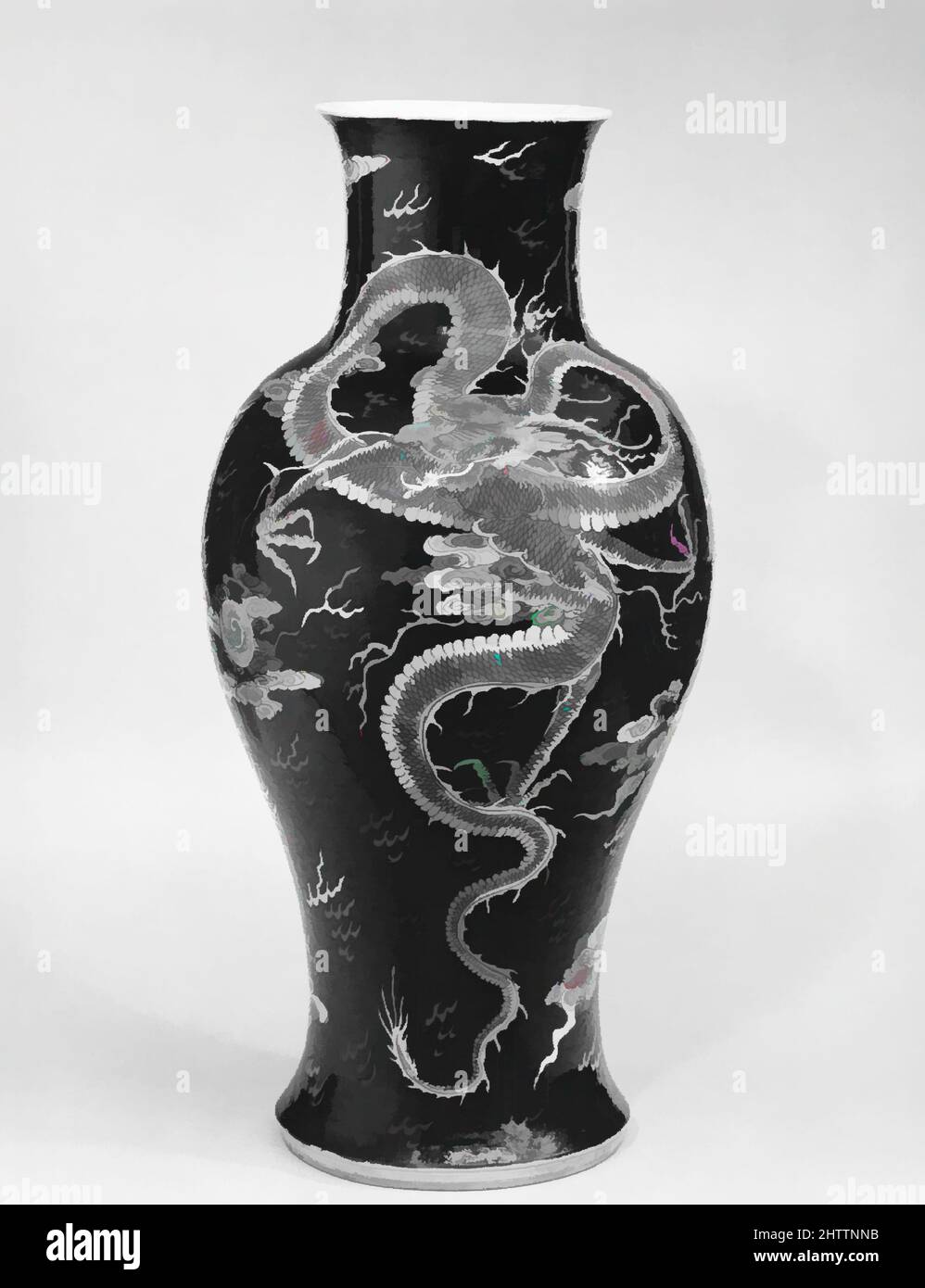 Arte ispirata a Vase, dinastia Qing (1644-1911), periodo Kangxi (1662-1722), Cina, porcellana, H. 17 1/2 poll. (44,5 cm), Ceramica, opere classiche modernizzate da Artotop con un tuffo di modernità. Forme, colore e valore, impatto visivo accattivante sulle emozioni artistiche attraverso la libertà delle opere d'arte in modo contemporaneo. Un messaggio senza tempo che persegue una nuova direzione selvaggiamente creativa. Artisti che si rivolgono al supporto digitale e creano l'NFT Artotop Foto Stock