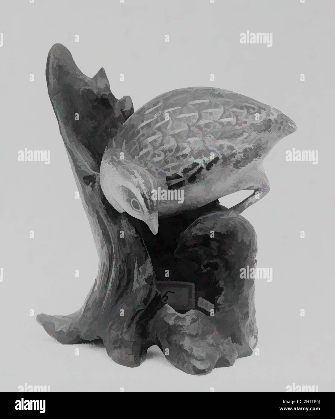 Arte ispirata da Ornament a forma di Quaglia, periodo Edo (1615-1868), 1750, Giappone, ceramica Buff, H. 6 poll. (15,2 cm), Ceramica, opere classiche modernizzate da Artotop con un tuffo di modernità. Forme, colore e valore, impatto visivo accattivante sulle emozioni artistiche attraverso la libertà delle opere d'arte in modo contemporaneo. Un messaggio senza tempo che persegue una nuova direzione selvaggiamente creativa. Artisti che si rivolgono al supporto digitale e creano l'NFT Artotop Foto Stock