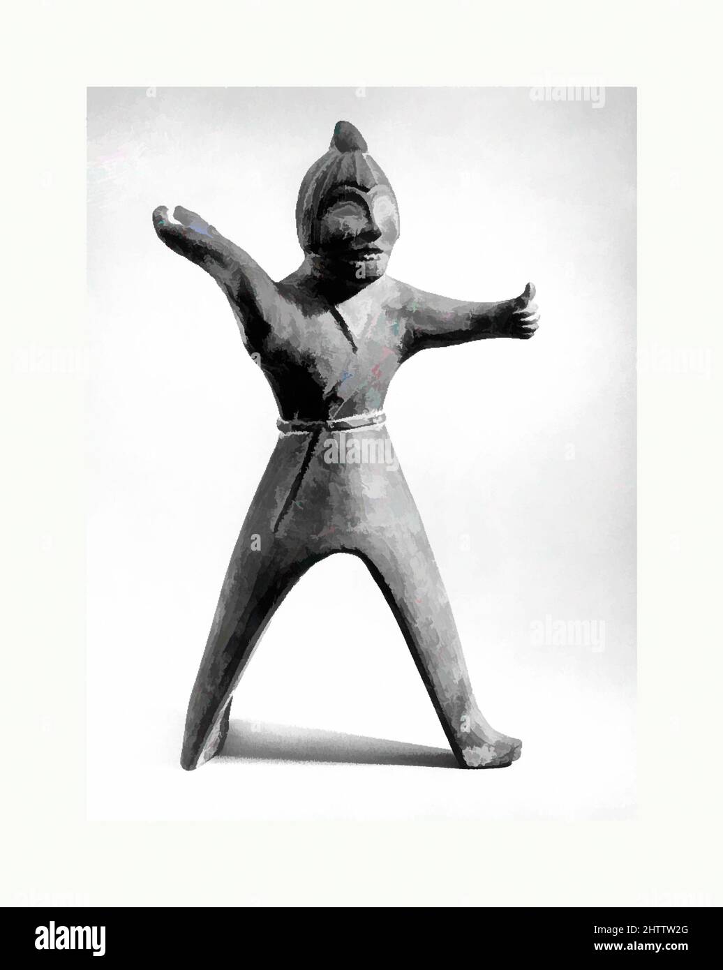 Arte ispirata da Figura di un Guerriero, Han (206 a.C.-d.C.. 220) – periodo delle sei dinastie (220-589), Cina, Earthenware, H. 14 1/4 poll. (36,2 cm); W. 7 1/2" (19,1 cm); D. 4" (10,2 cm), Tomb Pottery, opere classiche modernizzate da Artotop con un tuffo di modernità. Forme, colore e valore, impatto visivo accattivante sulle emozioni artistiche attraverso la libertà delle opere d'arte in modo contemporaneo. Un messaggio senza tempo che persegue una nuova direzione selvaggiamente creativa. Artisti che si rivolgono al supporto digitale e creano l'NFT Artotop Foto Stock