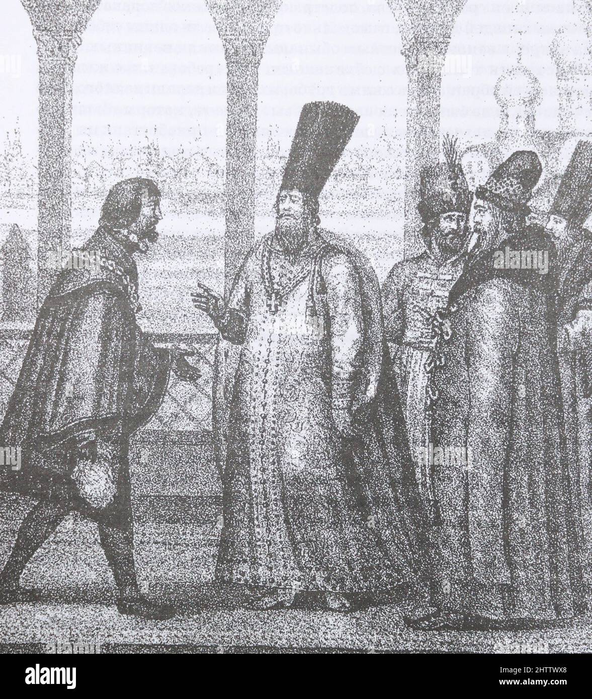 L'inviato austriaco si presenta al Granduca Ivan III Incisione medievale. Foto Stock