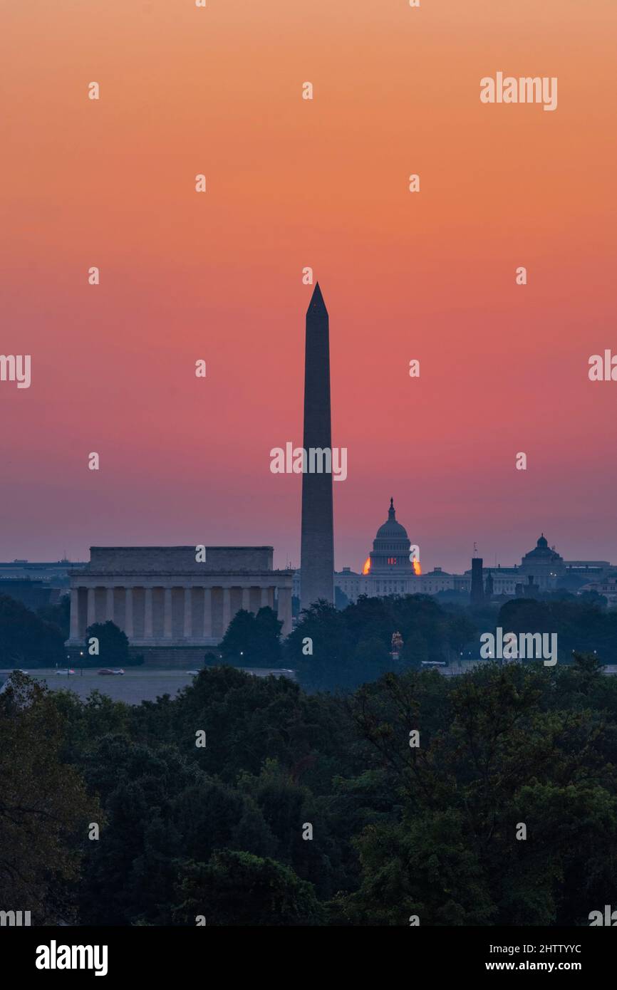Washington, DC Sunrise dietro il Campidoglio degli Stati Uniti. Foto Stock