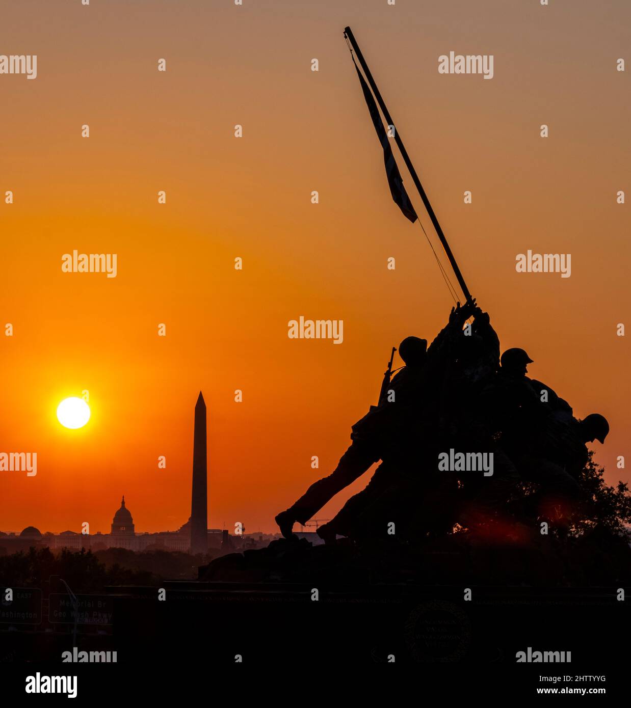 Arlington, Virginia. Alba Iwo Jima. Foto Stock