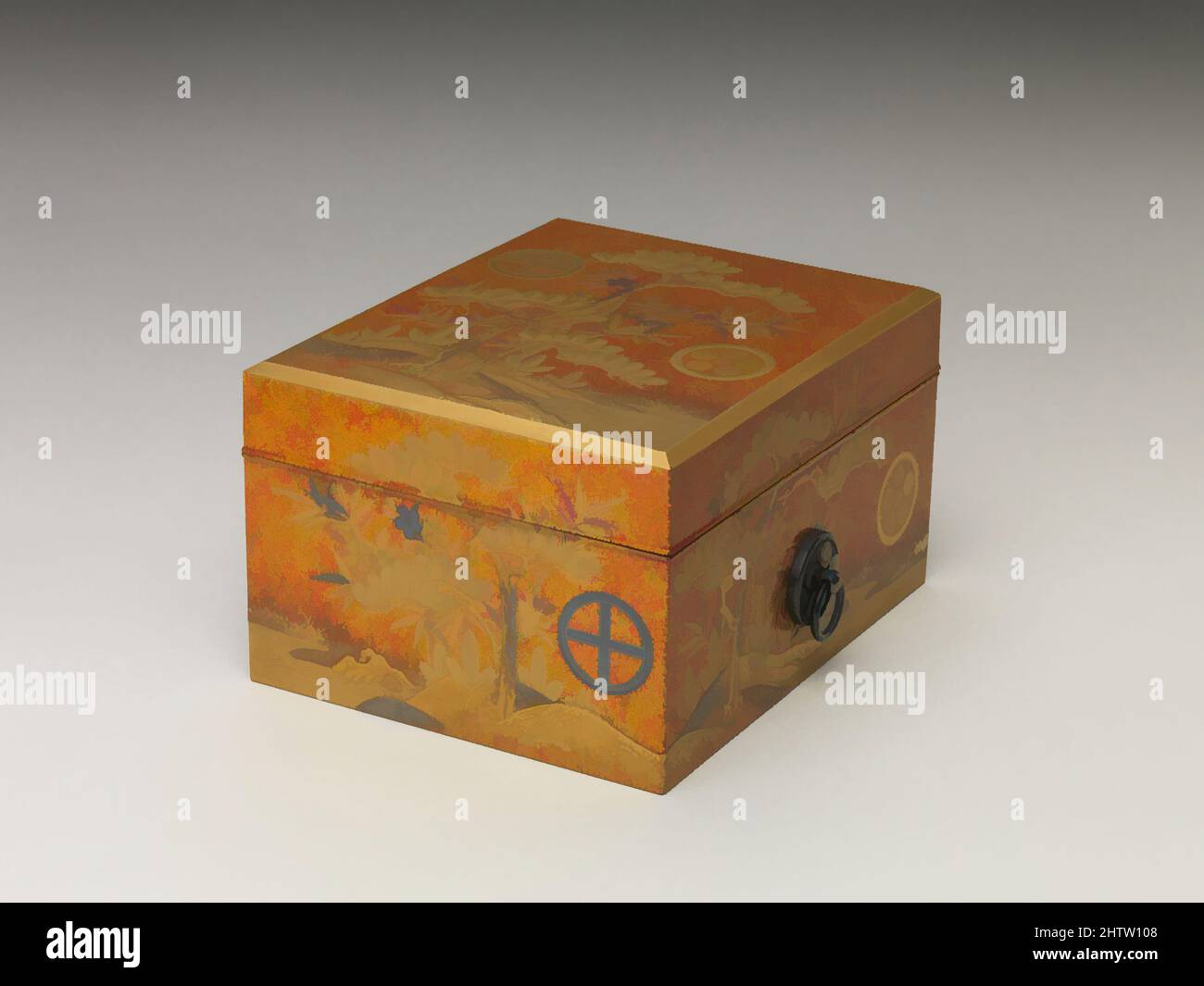Arte ispirata a Box con coperchio, periodo Edo (1615–1868), 19th secolo, Giappone, oro cosparso su lacca (maki-e), 3 1/4 x 5 3/4 x 4 3/4 pollici (8,3 x 14,6 x 12,1 cm), Lacquer, questa scatola coperta, parte di un trusseau di nozze, composto da trentuno pezzi, rappresenta il maki-e tardo Edo-periodo (, opere classiche modernizzate da Artotop con un tuffo di modernità. Forme, colore e valore, impatto visivo accattivante sulle emozioni artistiche attraverso la libertà delle opere d'arte in modo contemporaneo. Un messaggio senza tempo che persegue una nuova direzione selvaggiamente creativa. Artisti che si rivolgono al supporto digitale e creano l'NFT Artotop Foto Stock Arte ispirata a Box con coperchio, periodo Edo (1615–1868), 19th secolo, Giappone, oro cosparso su lacca (maki-e), 3 1/4 x 5 3/4 x 4 3/4 pollici (8,3 x 14,6 x 12,1 cm), Lacquer, questa scatola coperta, parte di un trusseau di nozze, composto da trentuno pezzi, rappresenta il maki-e tardo Edo-periodo (, opere classiche modernizzate da Artotop con un tuffo di modernità. Forme, colore e valore, impatto visivo accattivante sulle emozioni artistiche attraverso la libertà delle opere d'arte in modo contemporaneo. Un messaggio senza tempo che persegue una nuova direzione selvaggiamente creativa. Artisti che si rivolgono al supporto digitale e creano l'NFT Artotop Foto Stock