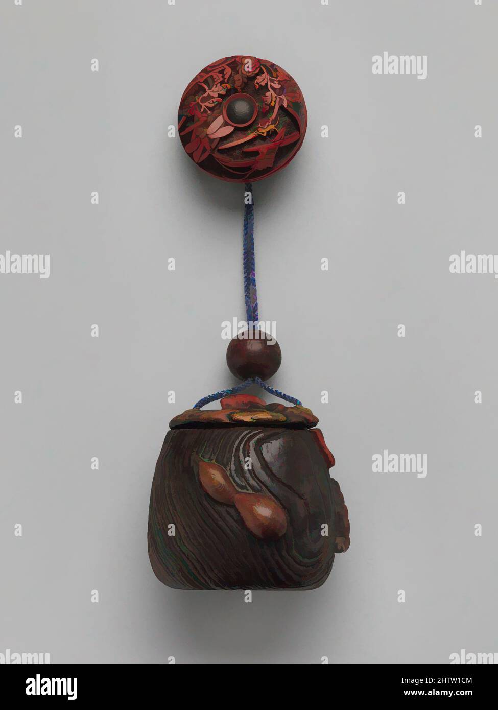 Arte ispirata a Tobacco Pouch, 1850–80, Giappone, Lacquer, H. 6 poll. (15,2 cm); W. 4 5/8" (11,7 cm); D. 2" (5,1 cm), bustine di tabacco, opere classiche modernizzate da Artotop con un tuffo di modernità. Forme, colore e valore, impatto visivo accattivante sulle emozioni artistiche attraverso la libertà delle opere d'arte in modo contemporaneo. Un messaggio senza tempo che persegue una nuova direzione selvaggiamente creativa. Artisti che si rivolgono al supporto digitale e creano l'NFT Artotop Foto Stock