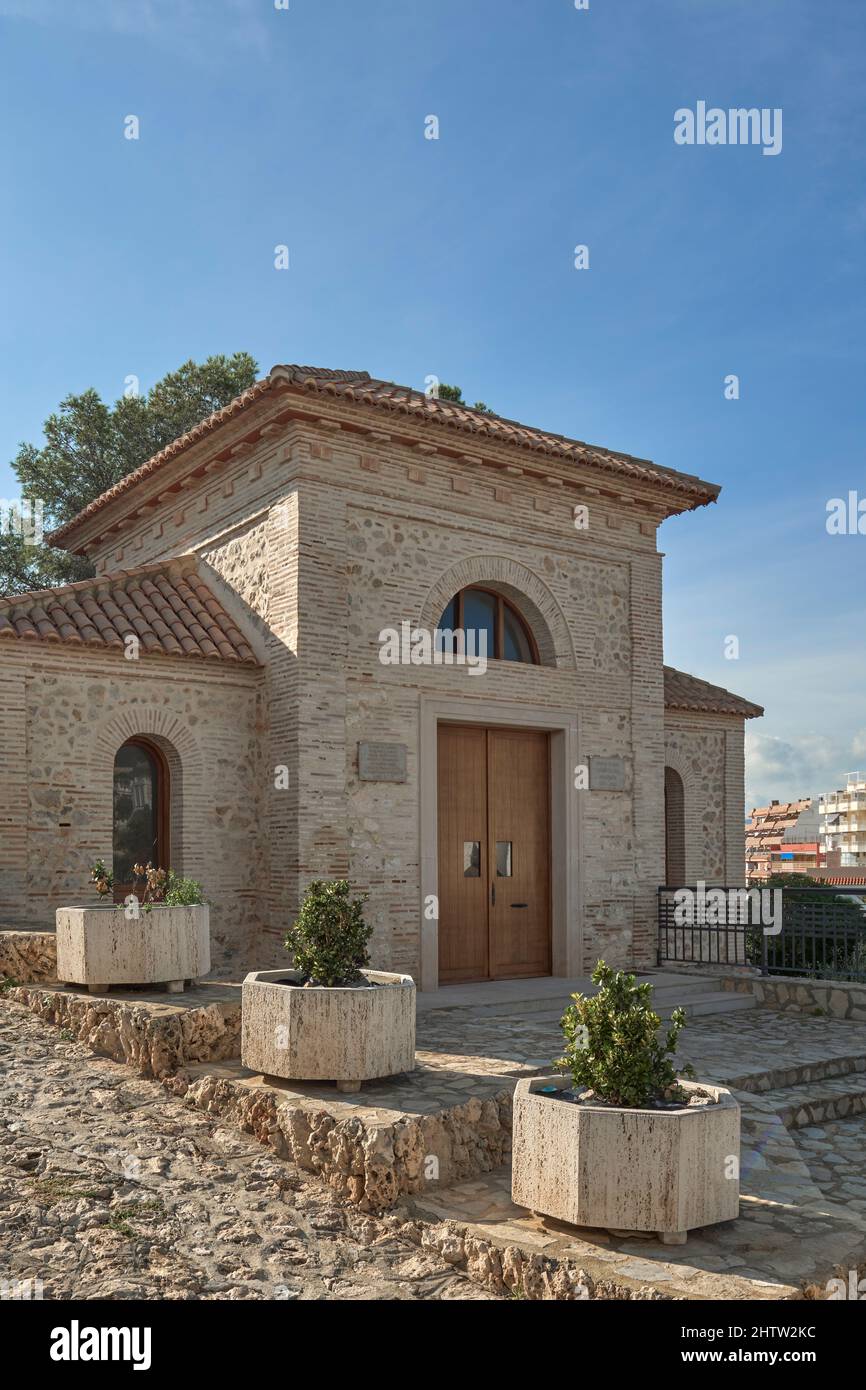 L'Eremo della Virgen del Carmen, noto come Eremo di San Fermín de los Navarros, zona di Faro nella città di Cullera, Valencia, Spagna, Europa Foto Stock