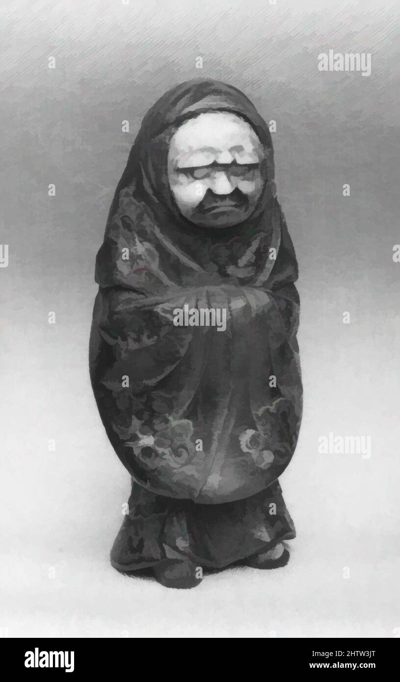 Arte ispirata da Netsuke di una Vecchia Donna, 19th secolo, Giappone, legno laccato, avorio, H. 2 1/4 poll. (5,7 cm), Netsuke, opere classiche modernizzate da Artotop con un tuffo di modernità. Forme, colore e valore, impatto visivo accattivante sulle emozioni artistiche attraverso la libertà delle opere d'arte in modo contemporaneo. Un messaggio senza tempo che persegue una nuova direzione selvaggiamente creativa. Artisti che si rivolgono al supporto digitale e creano l'NFT Artotop Foto Stock