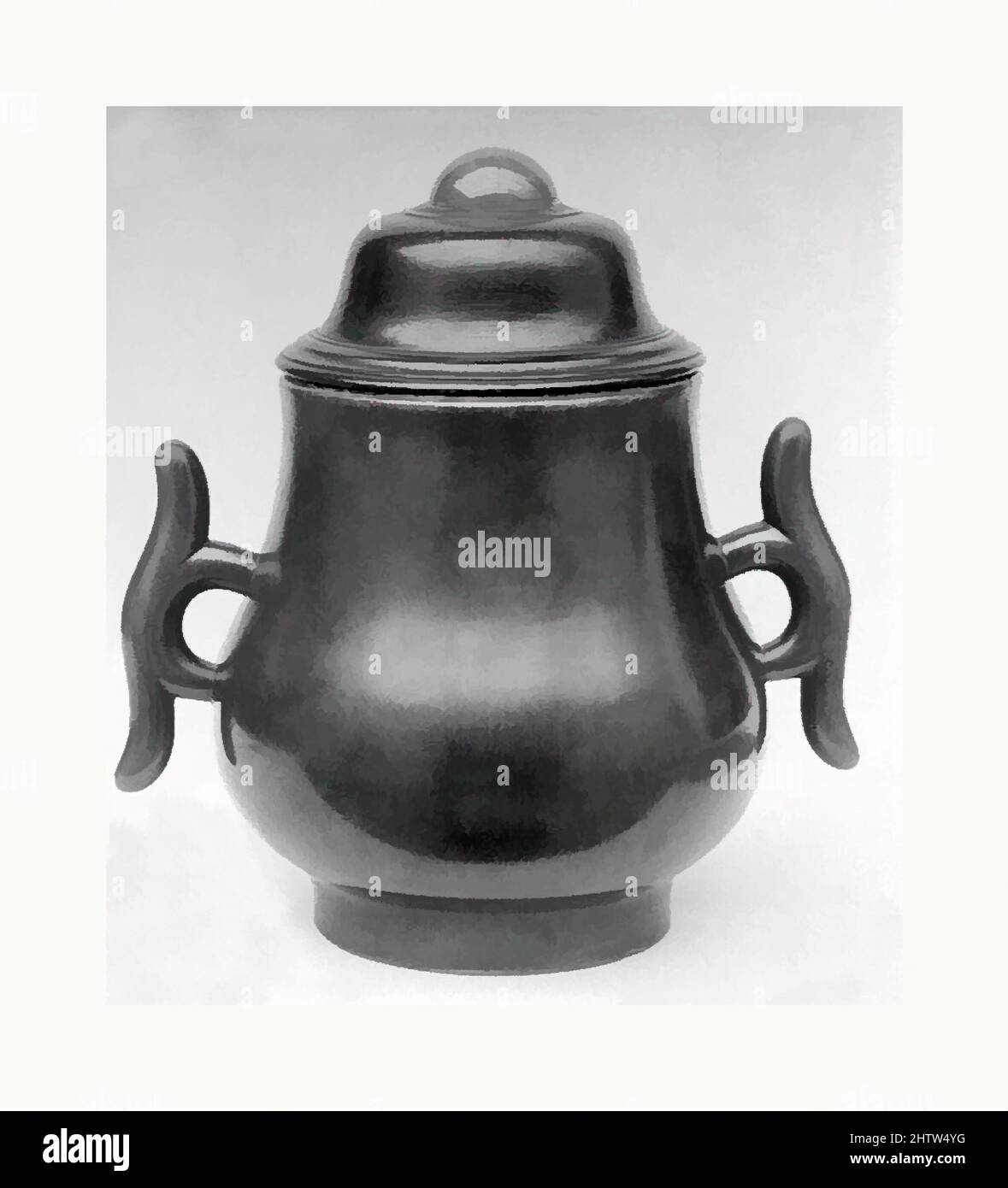 Arte ispirata a Incense Burner, dinastia Ming (1368–1644), Cina, Bronzo, H. 5 1/4 poll. (13,3 cm), lavorazione del metallo, opere classiche modernizzate da Artotop con un tuffo di modernità. Forme, colore e valore, impatto visivo accattivante sulle emozioni artistiche attraverso la libertà delle opere d'arte in modo contemporaneo. Un messaggio senza tempo che persegue una nuova direzione selvaggiamente creativa. Artisti che si rivolgono al supporto digitale e creano l'NFT Artotop Foto Stock