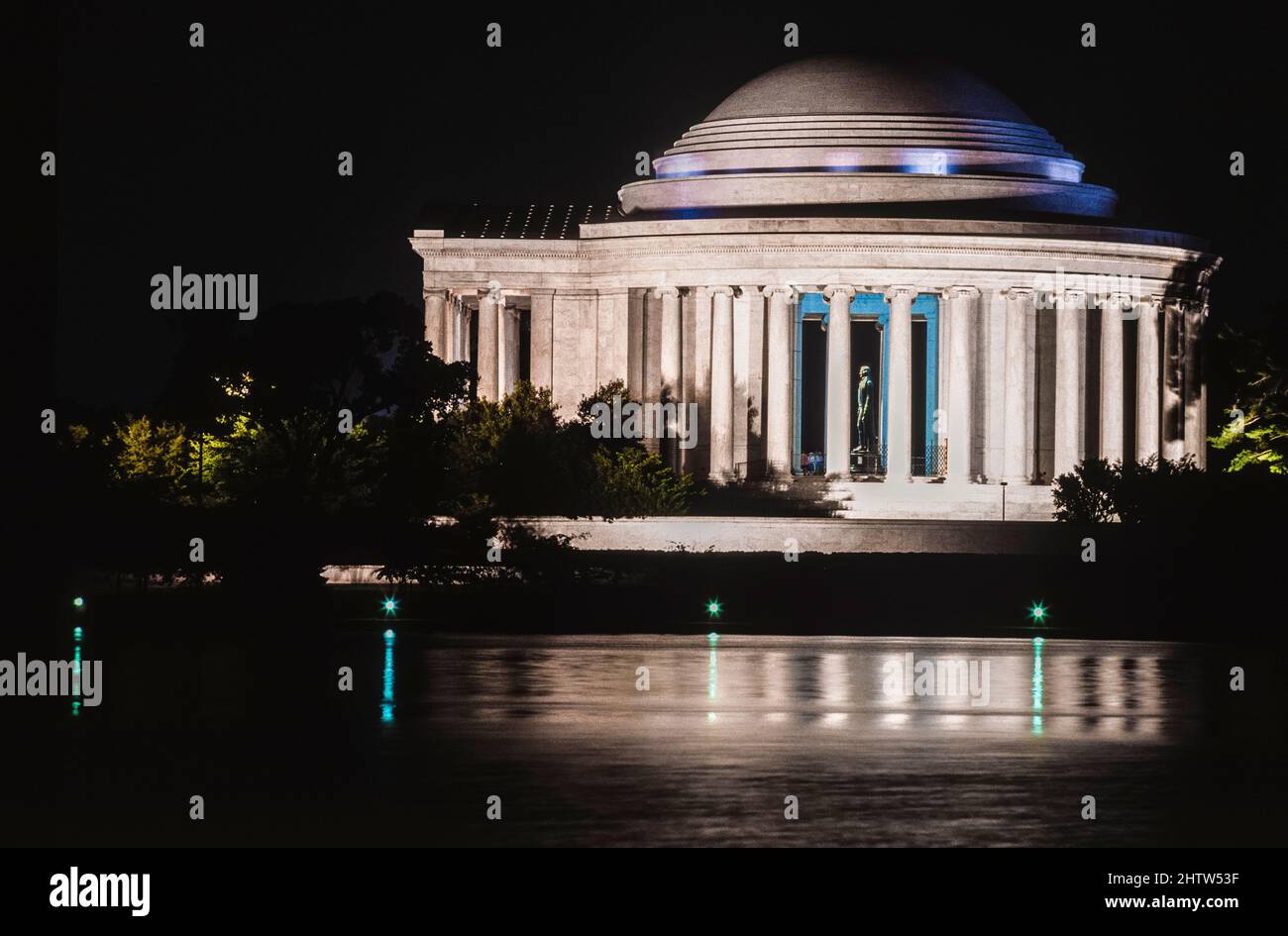 Jefferson Memorial di notte, Washington, DC, USA. Foto Stock