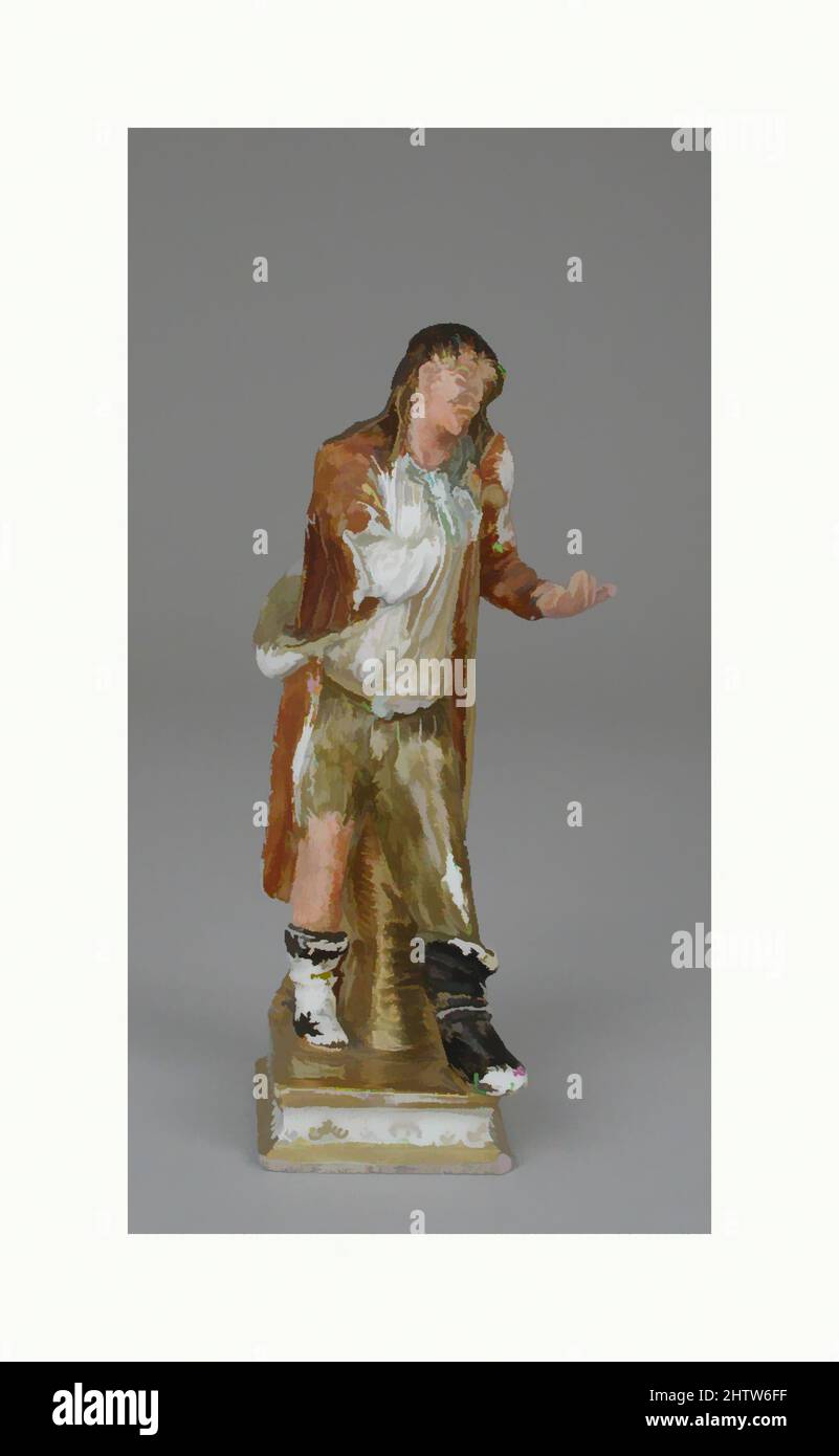 Arte ispirata a Beggar, ca. 1733, tedesco, Meissen, porcellana a pasta dura; verniciata a freddo; argento dorato, confermato: 6 3/16 x 2 11/16 x 2 1/2 pollici (15,7 x 6,8 x 6,4 cm); altezza (con piedistallo): 10" (25,4 cm), Ceramica-porcellana, opere classiche modernizzate da Artotop con un tuffo di modernità. Forme, colore e valore, impatto visivo accattivante sulle emozioni artistiche attraverso la libertà delle opere d'arte in modo contemporaneo. Un messaggio senza tempo che persegue una nuova direzione selvaggiamente creativa. Artisti che si rivolgono al supporto digitale e creano l'NFT Artotop Foto Stock