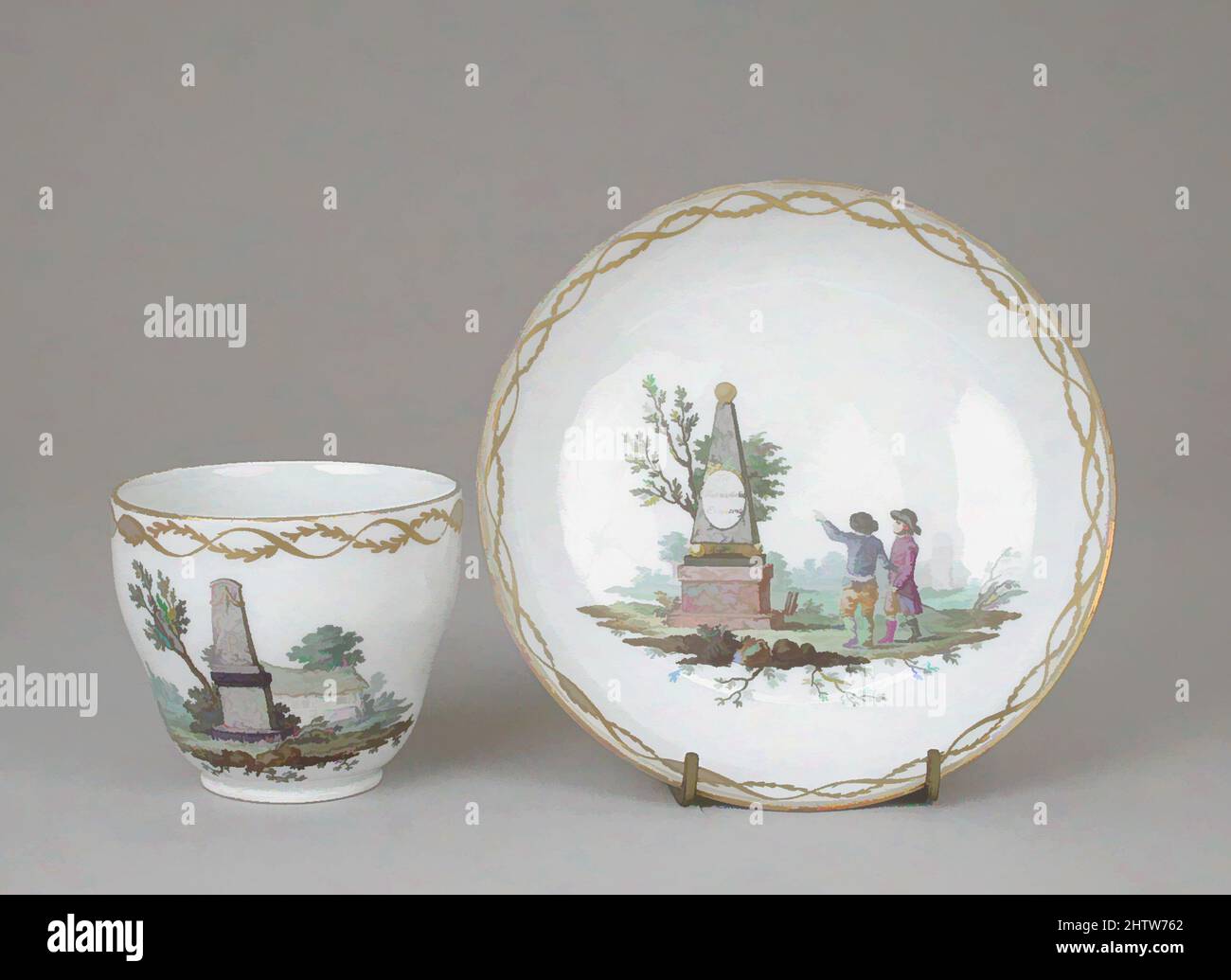 Arte ispirata da Cup e piattino, ca. 1785, danese, Copenhagen, porcellana a pasta dura, altezza (tazza): 2 9/16 poll. (6,5 cm), Ceramica-porcellana, opere classiche modernizzate da Artotop con un tuffo di modernità. Forme, colore e valore, impatto visivo accattivante sulle emozioni artistiche attraverso la libertà delle opere d'arte in modo contemporaneo. Un messaggio senza tempo che persegue una nuova direzione selvaggiamente creativa. Artisti che si rivolgono al supporto digitale e creano l'NFT Artotop Foto Stock Arte ispirata da Cup e piattino, ca. 1785, danese, Copenhagen, porcellana a pasta dura, altezza (tazza): 2 9/16 poll. (6,5 cm), Ceramica-porcellana, opere classiche modernizzate da Artotop con un tuffo di modernità. Forme, colore e valore, impatto visivo accattivante sulle emozioni artistiche attraverso la libertà delle opere d'arte in modo contemporaneo. Un messaggio senza tempo che persegue una nuova direzione selvaggiamente creativa. Artisti che si rivolgono al supporto digitale e creano l'NFT Artotop Foto Stock