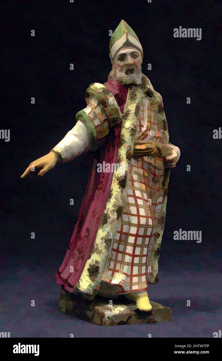 Arte ispirata a Turk, 1760–70, Italiano, Firenze, porcellana a pasta dura, Altezza: 6 1/16 cm (15,4 cm), Ceramica-porcellana, opere classiche modernizzate da Artotop con un tuffo di modernità. Forme, colore e valore, impatto visivo accattivante sulle emozioni artistiche attraverso la libertà delle opere d'arte in modo contemporaneo. Un messaggio senza tempo che persegue una nuova direzione selvaggiamente creativa. Artisti che si rivolgono al supporto digitale e creano l'NFT Artotop Foto Stock