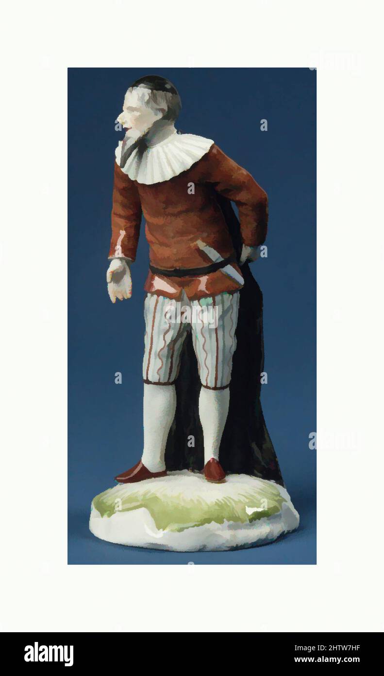 Arte ispirata da Pantaloon, ca. 1770, tedesco, Fulda, porcellana a pasta dura, altezza: 5 1/4 poll. (13,3 cm), Ceramica-porcellana, opere classiche modernizzate da Artotop con un tuffo di modernità. Forme, colore e valore, impatto visivo accattivante sulle emozioni artistiche attraverso la libertà delle opere d'arte in modo contemporaneo. Un messaggio senza tempo che persegue una nuova direzione selvaggiamente creativa. Artisti che si rivolgono al supporto digitale e creano l'NFT Artotop Foto Stock