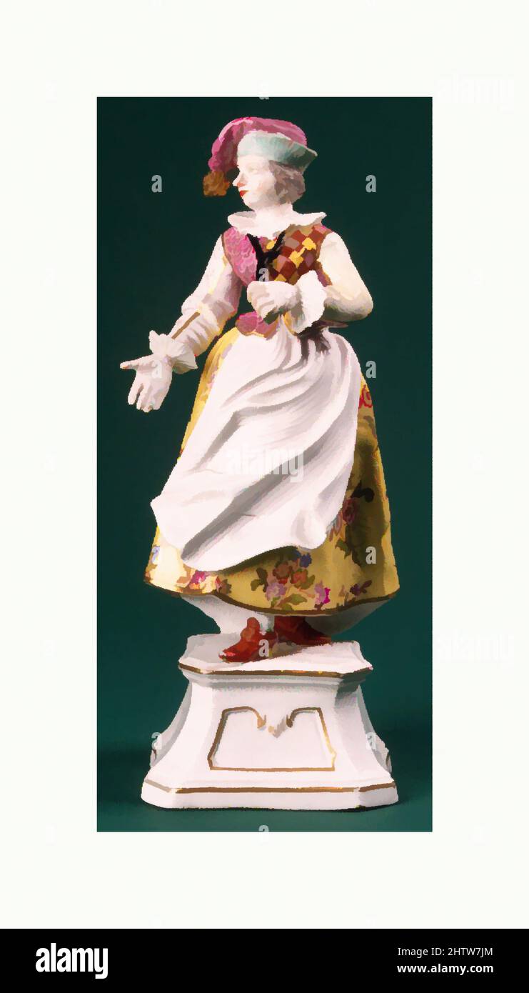 Arte ispirata a Columbine, ca. 1750–53, tedesco, Höchst, porcellana a pasta dura, altezza: 8 1/2 poll. (21,6 cm), Ceramica-porcellana, opere classiche modernizzate da Artotop con un tuffo di modernità. Forme, colore e valore, impatto visivo accattivante sulle emozioni artistiche attraverso la libertà delle opere d'arte in modo contemporaneo. Un messaggio senza tempo che persegue una nuova direzione selvaggiamente creativa. Artisti che si rivolgono al supporto digitale e creano l'NFT Artotop Foto Stock