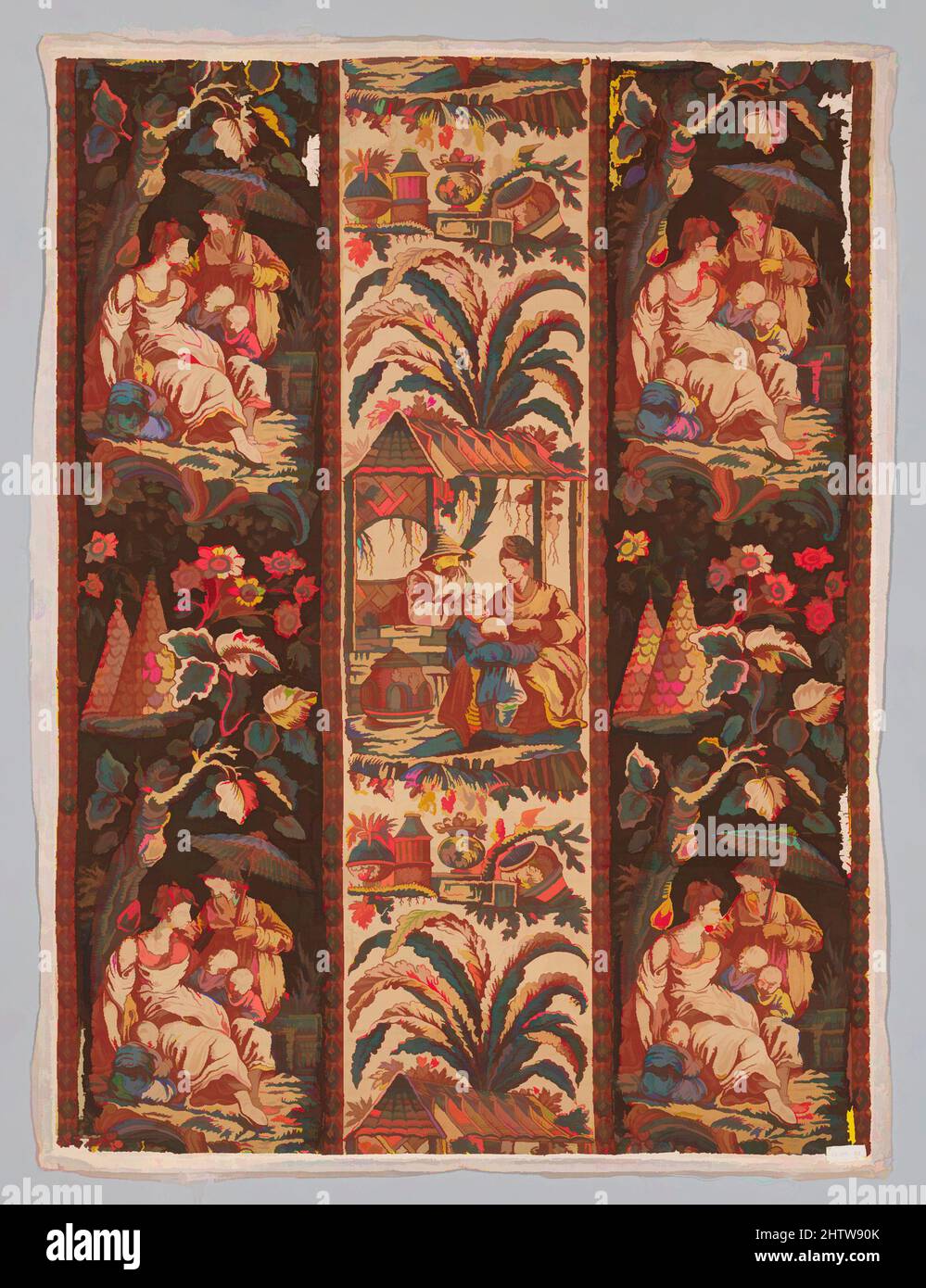 Arte ispirata al pezzo, ca. 1825, British, Cotton, L. 27 1/4 x W. 20 1/8 pollici, tessuti-stampati, opere classiche modernizzate da Artotop con un tuffo di modernità. Forme, colore e valore, impatto visivo accattivante sulle emozioni artistiche attraverso la libertà delle opere d'arte in modo contemporaneo. Un messaggio senza tempo che persegue una nuova direzione selvaggiamente creativa. Artisti che si rivolgono al supporto digitale e creano l'NFT Artotop Foto Stock
