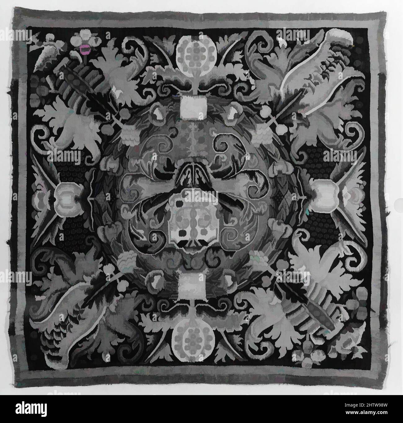 Arte ispirata da Piazza, 16th secolo, made in Peru, peruviano, seta e lana (ca. 27 costole a un pollice), H. 26 1/2 x W. 26 pollici (67,3 x 66 cm), tessili, opere classiche modernizzate da Artotop con un tuffo di modernità. Forme, colore e valore, impatto visivo accattivante sulle emozioni artistiche attraverso la libertà delle opere d'arte in modo contemporaneo. Un messaggio senza tempo che persegue una nuova direzione selvaggiamente creativa. Artisti che si rivolgono al supporto digitale e creano l'NFT Artotop Foto Stock