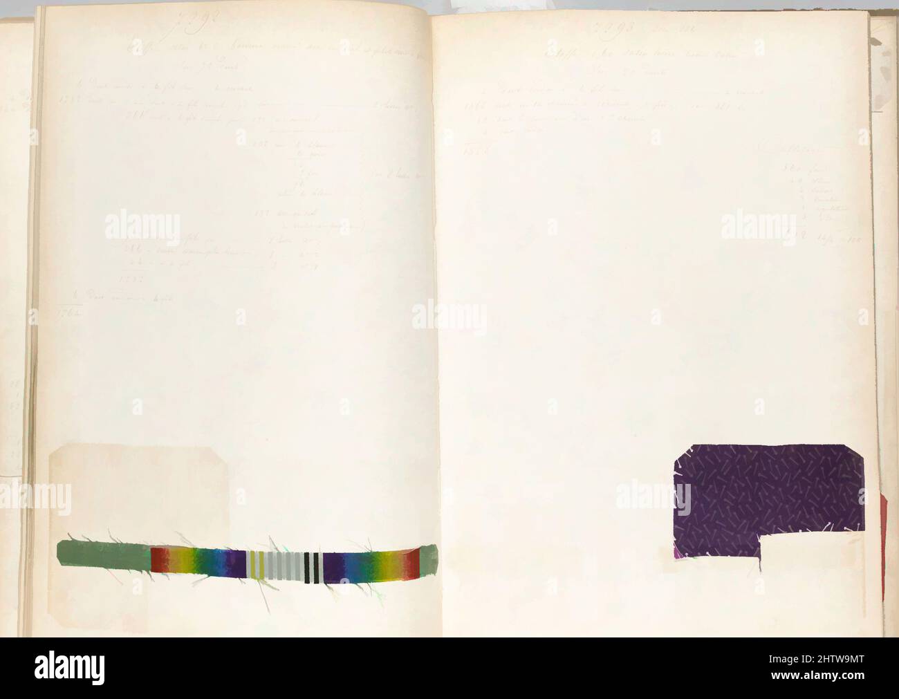 Art Inspired by Textile Sample Book, 1867, Francese, H. 12 3/4 x W. 9 pollici, Textiles-Sample Books, opere classiche modernizzate da Artotop con un tuffo di modernità. Forme, colore e valore, impatto visivo accattivante sulle emozioni artistiche attraverso la libertà delle opere d'arte in modo contemporaneo. Un messaggio senza tempo che persegue una nuova direzione selvaggiamente creativa. Artisti che si rivolgono al supporto digitale e creano l'NFT Artotop Foto Stock