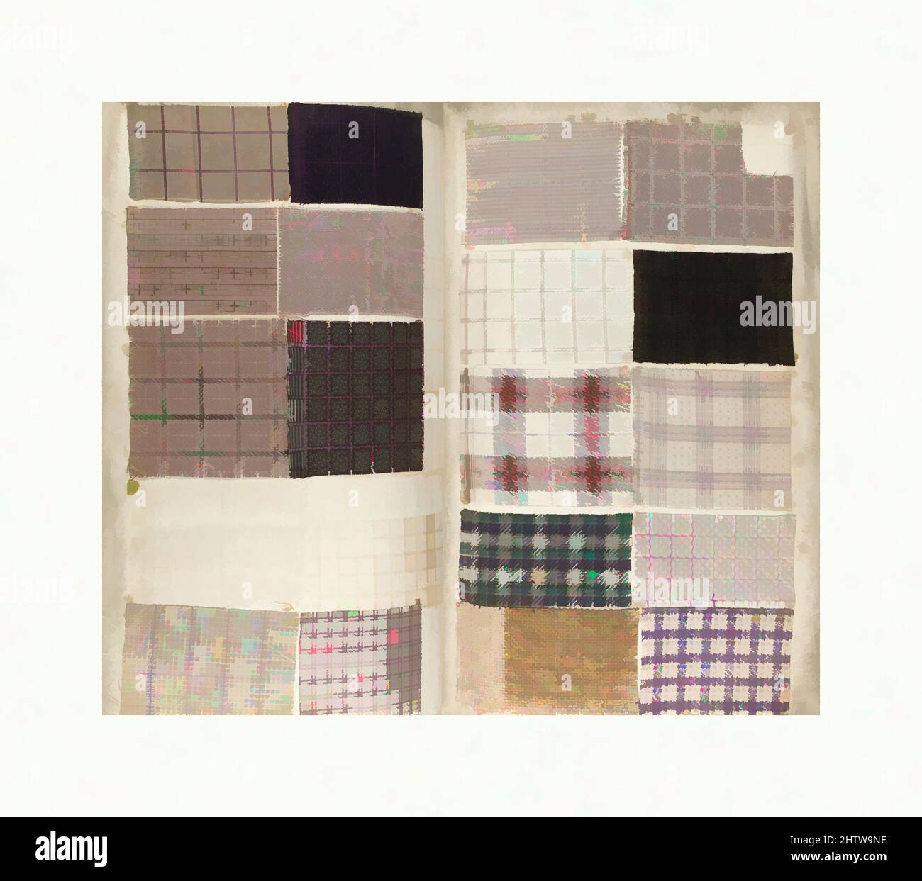 Art Inspired by Textile Sample Book, 1862, Francese, H. 17 5/8 x W. 12 pollici, Textiles-Sample Books, opere classiche modernizzate da Artotop con un tuffo di modernità. Forme, colore e valore, impatto visivo accattivante sulle emozioni artistiche attraverso la libertà delle opere d'arte in modo contemporaneo. Un messaggio senza tempo che persegue una nuova direzione selvaggiamente creativa. Artisti che si rivolgono al supporto digitale e creano l'NFT Artotop Foto Stock