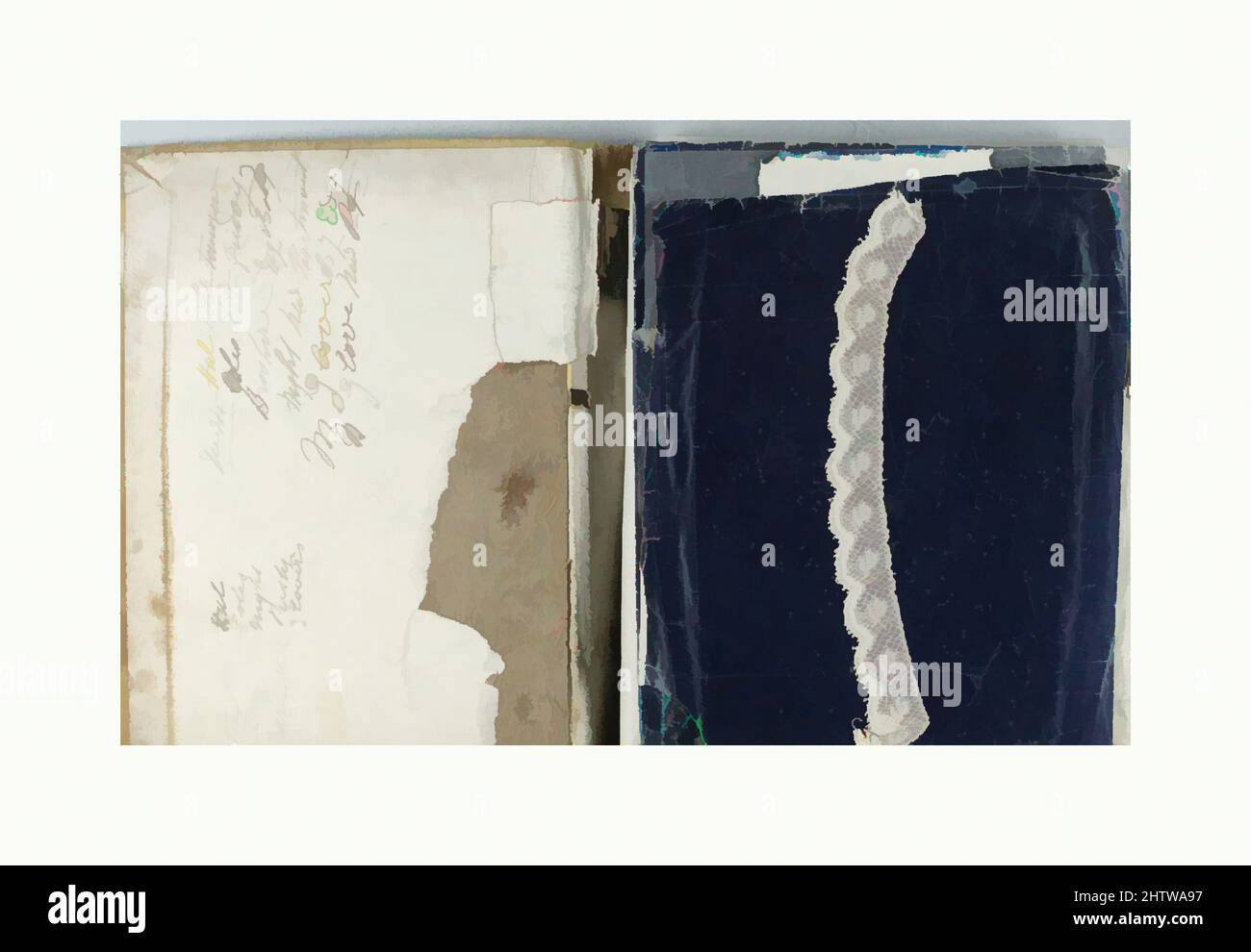 Arte ispirata al libro di esempio di Lace, ca. 1840, British, No dimensions recorded., Textiles-methods and materials, Classic works Modernized by Artotop with a splash of modernity. Forme, colore e valore, impatto visivo accattivante sulle emozioni artistiche attraverso la libertà delle opere d'arte in modo contemporaneo. Un messaggio senza tempo che persegue una nuova direzione selvaggiamente creativa. Artisti che si rivolgono al supporto digitale e creano l'NFT Artotop Foto Stock